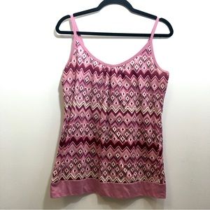 Chevron Diamond Print Scoop Neck Tank Top with Spaghetti Straps